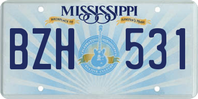 MS license plate BZH531