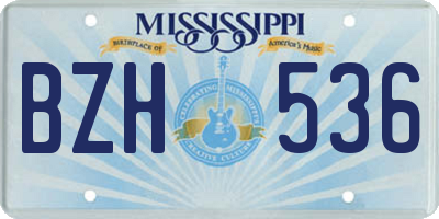 MS license plate BZH536