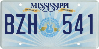 MS license plate BZH541