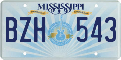 MS license plate BZH543