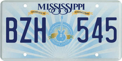 MS license plate BZH545