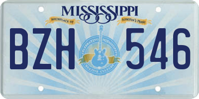 MS license plate BZH546