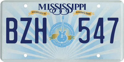 MS license plate BZH547