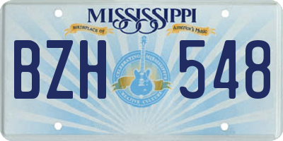 MS license plate BZH548