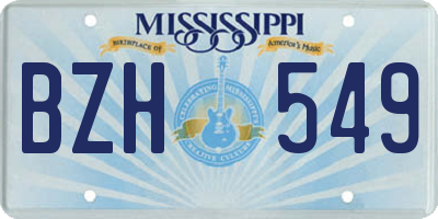 MS license plate BZH549