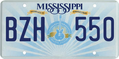 MS license plate BZH550