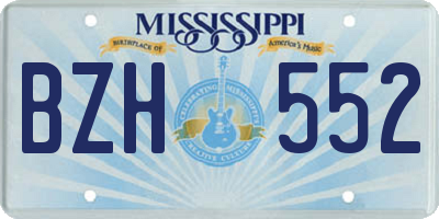 MS license plate BZH552