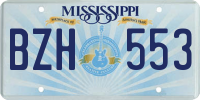 MS license plate BZH553