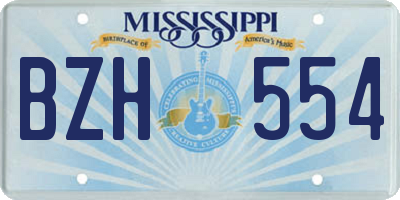 MS license plate BZH554