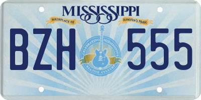 MS license plate BZH555