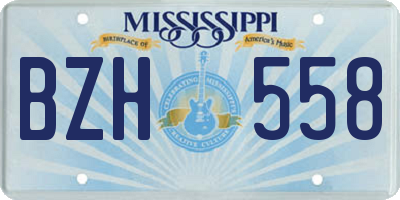 MS license plate BZH558
