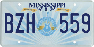 MS license plate BZH559
