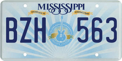 MS license plate BZH563