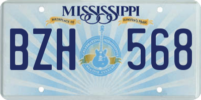 MS license plate BZH568