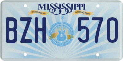 MS license plate BZH570