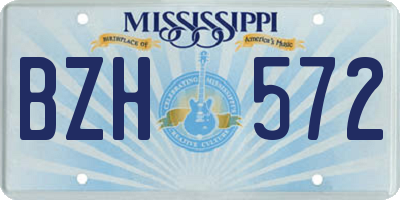 MS license plate BZH572