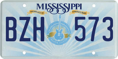 MS license plate BZH573