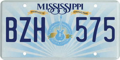MS license plate BZH575