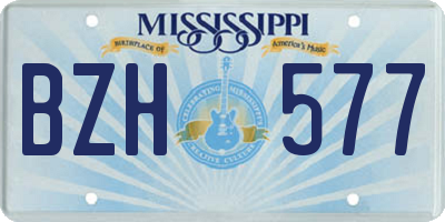 MS license plate BZH577