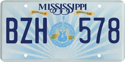 MS license plate BZH578