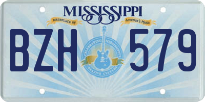 MS license plate BZH579