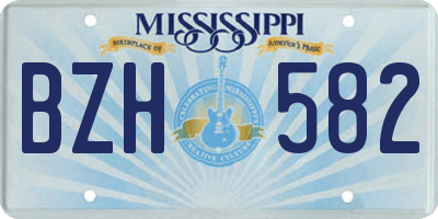 MS license plate BZH582