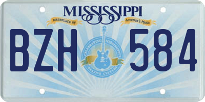 MS license plate BZH584