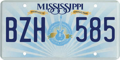 MS license plate BZH585