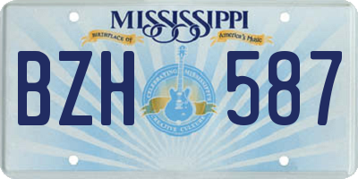 MS license plate BZH587