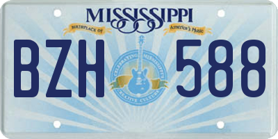 MS license plate BZH588