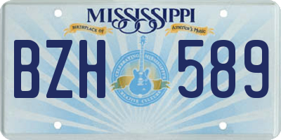 MS license plate BZH589