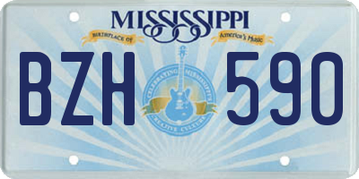 MS license plate BZH590
