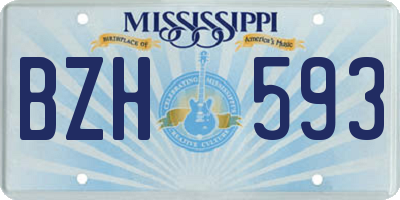 MS license plate BZH593