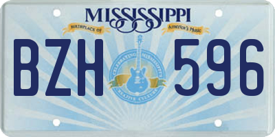 MS license plate BZH596