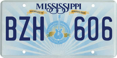 MS license plate BZH606