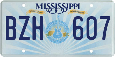 MS license plate BZH607