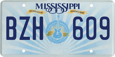 MS license plate BZH609