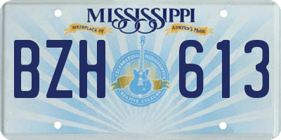 MS license plate BZH613