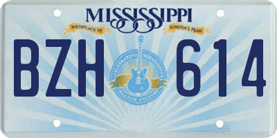 MS license plate BZH614