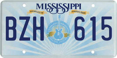 MS license plate BZH615