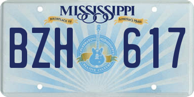 MS license plate BZH617