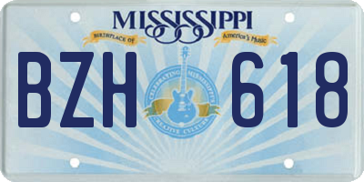MS license plate BZH618
