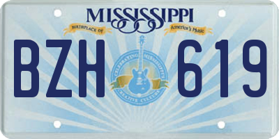 MS license plate BZH619