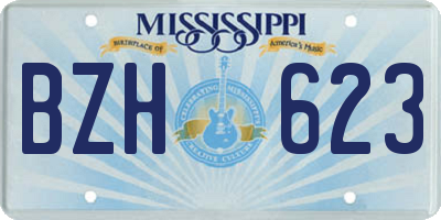 MS license plate BZH623
