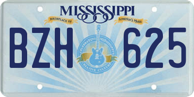MS license plate BZH625