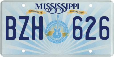 MS license plate BZH626