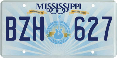 MS license plate BZH627