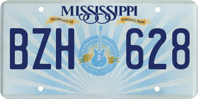 MS license plate BZH628