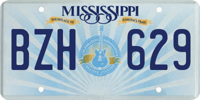 MS license plate BZH629