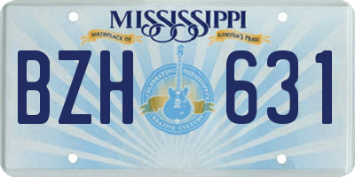 MS license plate BZH631